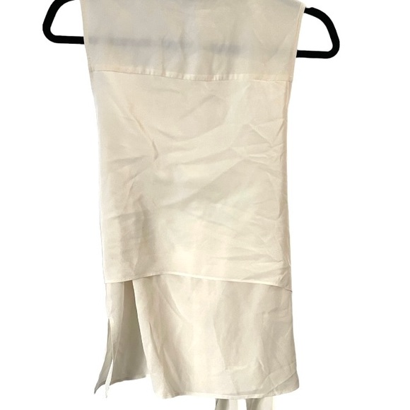 Club Monaco Terek Top Cream Ivory 100% Silk Sleeveless Tie Front‎ Blouse - Picture 11 of 11